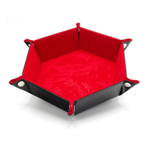 CritStones Faltbarer Würfelteller Dragon Skin Edition Red