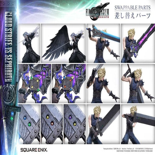 Final Fantasy VII Rebirth pack 2 statuettes 1/4 Cloud Strife vs Sephiroth 69 cm