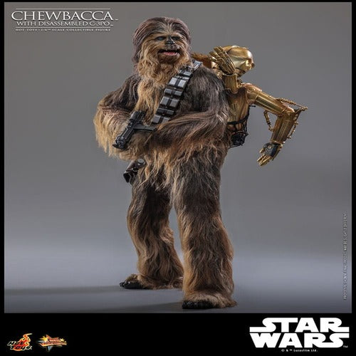 Star Wars Episode V figurine Movie Masterpiece 1/6 Chewbacca with Disassembled C-3PO 36 cm
