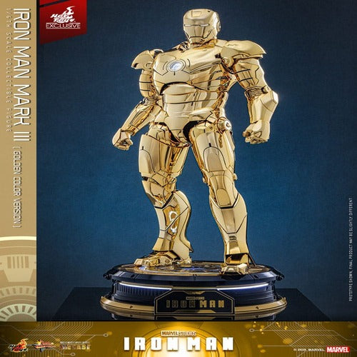 Iron Man figurine Movie Masterpiece Diecast 1/6 Iron Man Mark III (Gold Color Version)  Hot Toys Exclusive 33 cm