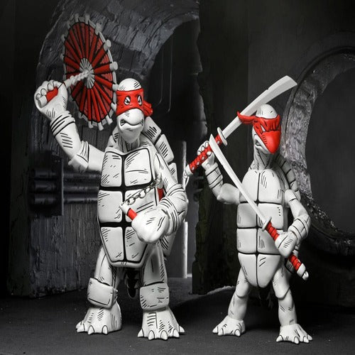 Tortues Ninja (Mirage Comics) pack 2 figurines Black and White First Turtles 18 cm
