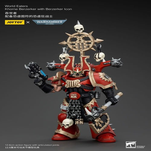 Warhammer 40k figurine 1/18 World Eaters Khorne Berzerker with Berzerker lcon 13 cm