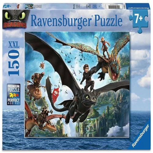 Dragons puzzle pour enfants XXL Dragons & Heroes (150 pièces)