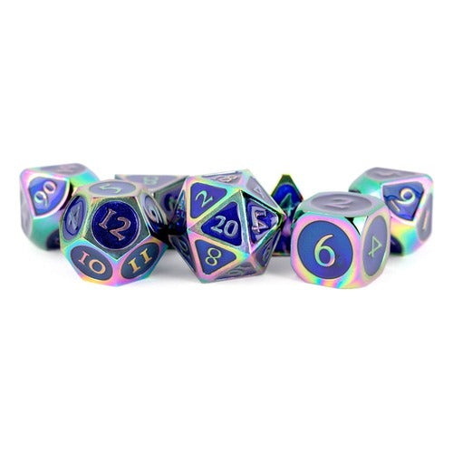 FanRoll Würfel Set Rainbow with Blue Enamel (7)