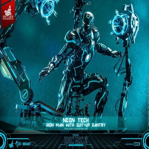 Iron Man 2 figurine 1/6 Neon Tech Iron Man with Suit-Up Gantry 32 cm