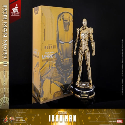 Iron Man figurine Movie Masterpiece Diecast 1/6 Iron Man Mark III (Gold Color Version)  Hot Toys Exclusive 33 cm