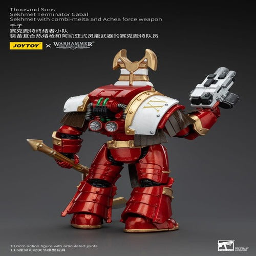 Warhammer The Horus Heresy figurine 1/18 Thousand Sons Sekhmet Terminator Cabal Sekhmet with Combi-Melta and Achea Force Weapon 14 cm