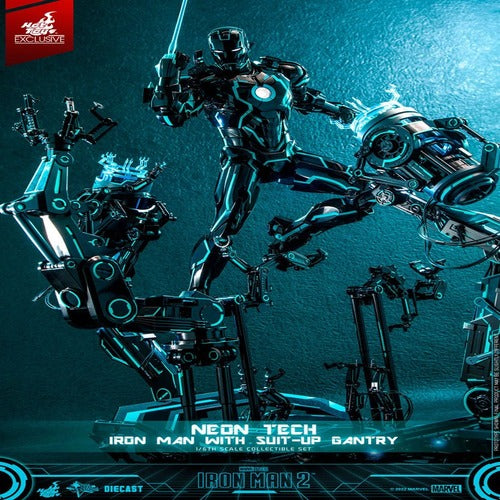 Iron Man 2 figurine 1/6 Neon Tech Iron Man with Suit-Up Gantry 32 cm
