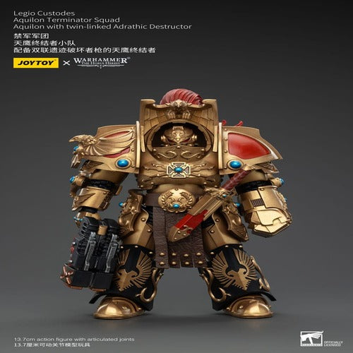 Warhammer The Horus Heresy figurine 1/18 Legio Custodes Aquilon Terminator Squad Aquilon with twin-linked Adrathic Destructor 14 cm