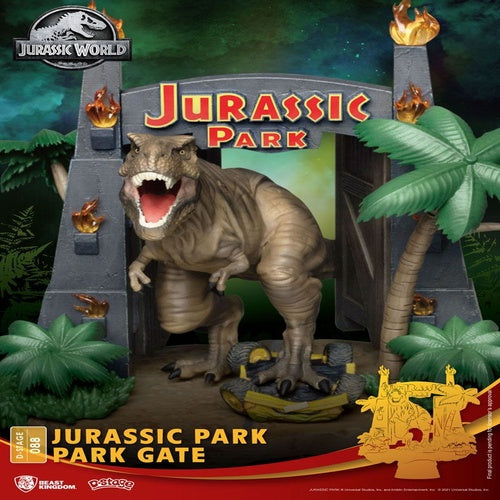 Jurassic Park D-Stage PVC Diorama Park Gate 15 cm reproduktion