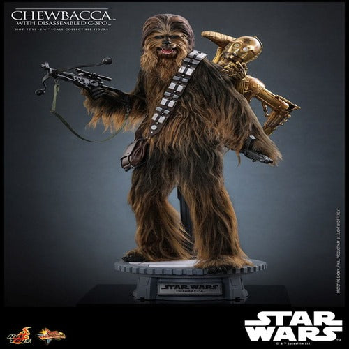 Star Wars Episode V figurine Movie Masterpiece 1/6 Chewbacca with Disassembled C-3PO 36 cm