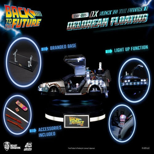 Back to the Future Statuette Egg Attack Floating Back to the Future II DeLorean Deluxe Version heo EU Exclusive 20 cm