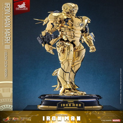Iron Man figurine Movie Masterpiece Diecast 1/6 Iron Man Mark III (Gold Color Version)  Hot Toys Exclusive 33 cm
