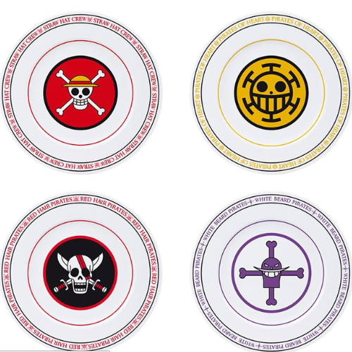 ONE PIECE - Set de 4 assiettes Emblèmes