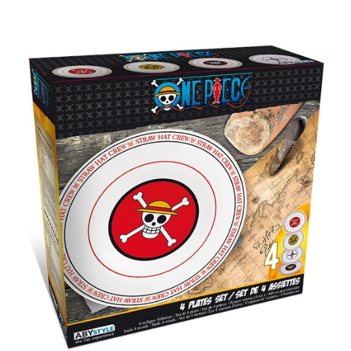 ONE PIECE - Set de 4 assiettes Emblèmes