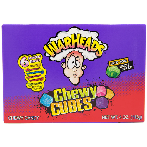CANDY WARHEADS 99 GR CHEWY CUBES x12
