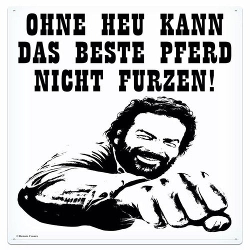 Bud Spencer panneau métal Pferd Faust 30 x 40 cm
