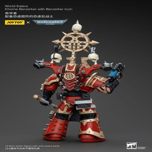 Warhammer 40k figurine 1/18 World Eaters Khorne Berzerker with Berzerker lcon 13 cm