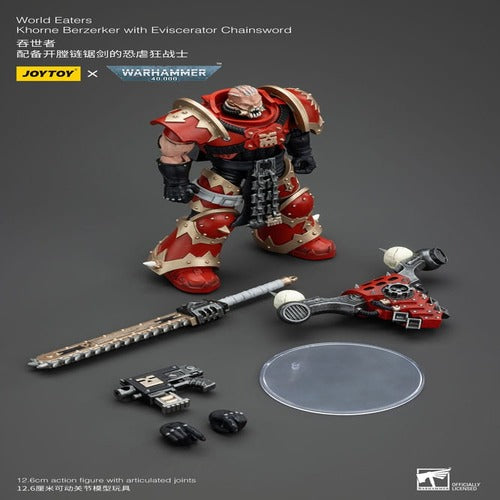 Warhammer 40k figurine 1/18 World Eaters Khorne Berzerker with Eviscerator Chainsword 13 cm