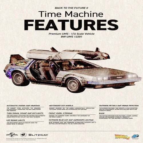 Zurück in die Zukunft II Premium UMS Fahrzeug 1/6 Zeitmaschine Time Machine 74 cm