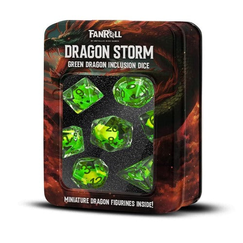 Dragon Storm Inclusion Würfel Set Green Dragon (7)