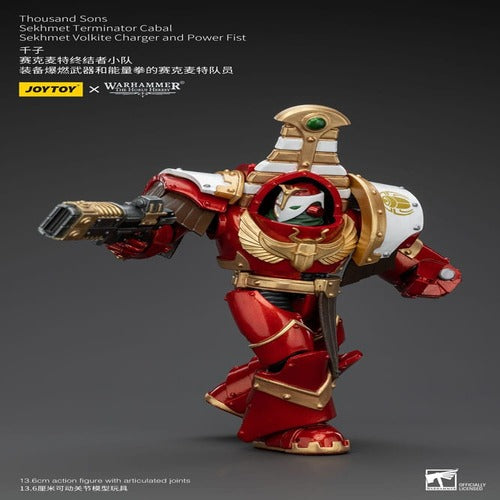 Warhammer The Horus Heresy figurine 1/18 Thousand Sons Sekhmet Terminator Cabal Sekhmet Volkite Charger and Power Fist 14 cm