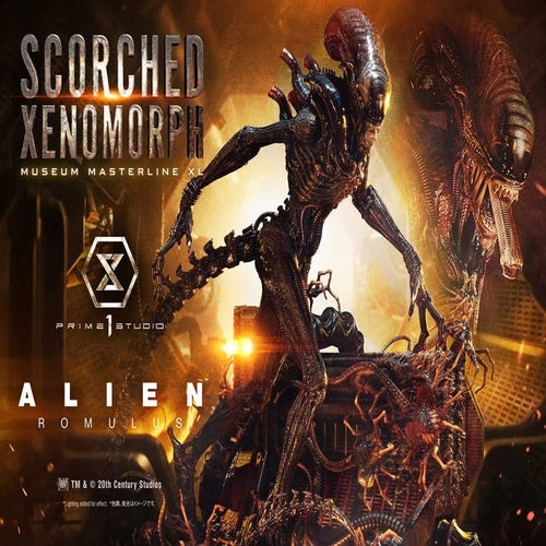 Alien: Romulus statuette Museum Masterline XL 1/3 Scorched Xenomorph 98 cm