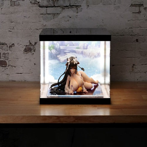 Azur Lane présentoir vitrine acrylique avec éclairage pour figurine Kashino Hot Springs Relaxation