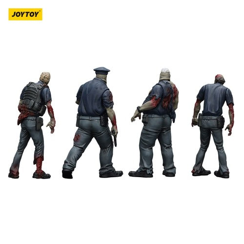 Zombie pack 4 figurines Dark Source Police (Male) 8 cm