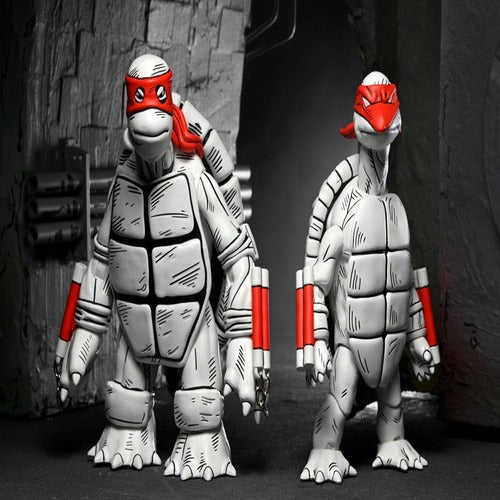 Tortues Ninja (Mirage Comics) pack 2 figurines Black and White First Turtles 18 cm