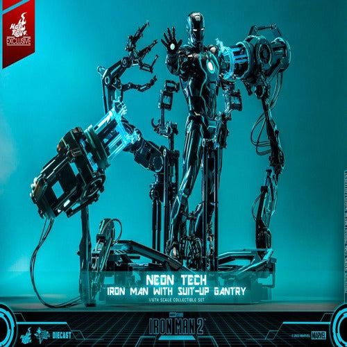 Iron Man 2 figurine 1/6 Neon Tech Iron Man with Suit-Up Gantry 32 cm