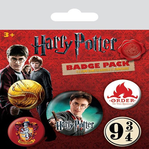 Harry Potter pack 5 badges Gryffindor