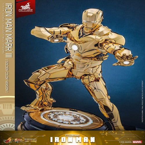 Iron Man figurine Movie Masterpiece Diecast 1/6 Iron Man Mark III (Gold Color Version)  Hot Toys Exclusive 33 cm