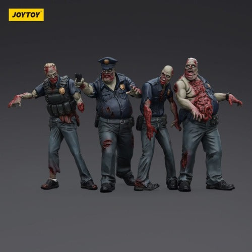 Zombie pack 4 figurines Dark Source Police (Male) 8 cm