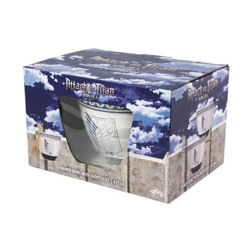 Attack on Titan bol à ramen avec baguettes Emblem 473 ml