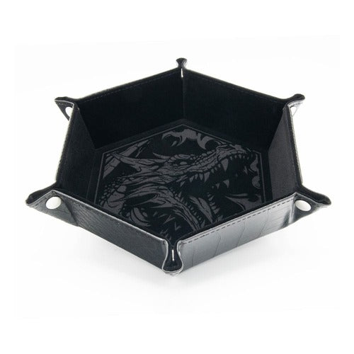 CritStones Faltbarer Würfelteller Dragon Skin Edition Black