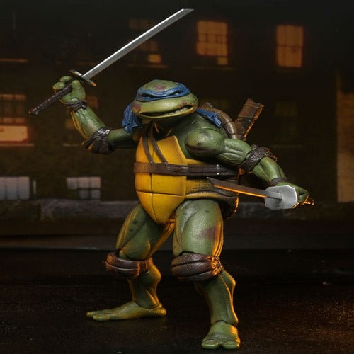 Tortues Ninja (1990 Movie) figurine Roof Top Battle Shredder vs Leo 18 cm