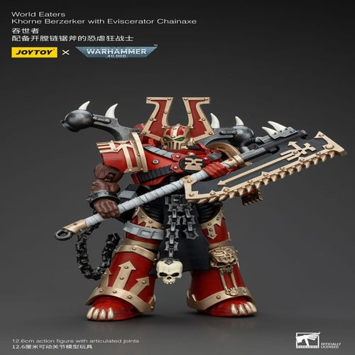 Warhammer 40k figurine 1/18 World Eaters Khorne Berzerker with Eviscerator Chainaxe 13 cm
