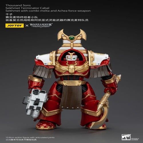 Warhammer The Horus Heresy figurine 1/18 Thousand Sons Sekhmet Terminator Cabal Sekhmet with Combi-Melta and Achea Force Weapon 14 cm