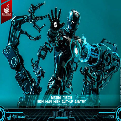 Iron Man 2 figurine 1/6 Neon Tech Iron Man with Suit-Up Gantry 32 cm