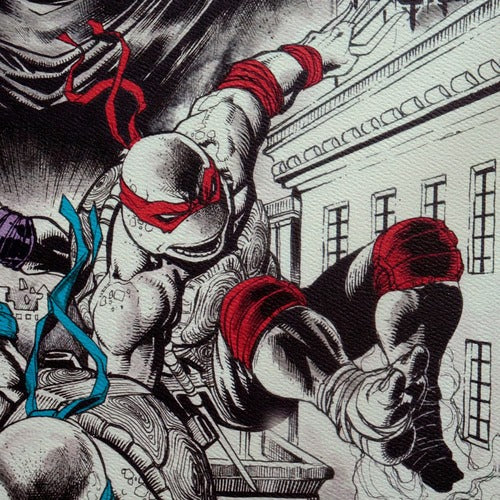 Tortues Ninja lithographie 40th Anniversary Limited Edition 42 x 30 cm