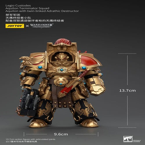 Warhammer The Horus Heresy figurine 1/18 Legio Custodes Aquilon Terminator Squad Aquilon with twin-linked Adrathic Destructor 14 cm