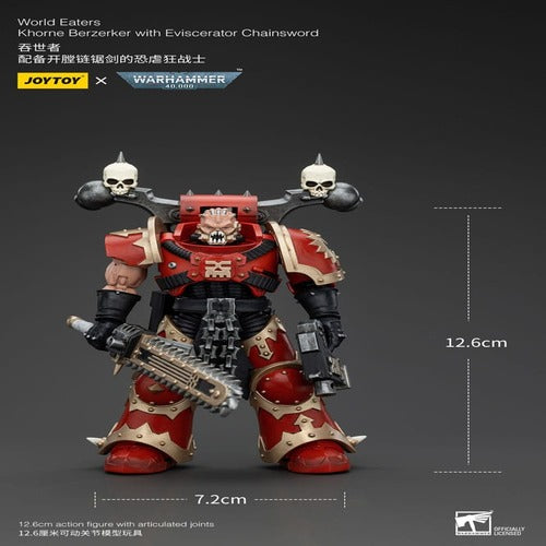 Warhammer 40k figurine 1/18 World Eaters Khorne Berzerker with Eviscerator Chainsword 13 cm