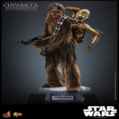 Star Wars Episode V figurine Movie Masterpiece 1/6 Chewbacca with Disassembled C-3PO 36 cm