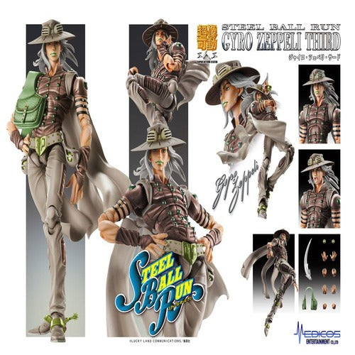 JoJo's Bizarre Adventure Part7 Steel Ball Run figurine Super Action Chozokado Gyro Zeppeli Third 16 cm