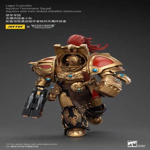 Warhammer The Horus Heresy figurine 1/18 Legio Custodes Aquilon Terminator Squad Aquilon with twin-linked Adrathic Destructor 14 cm