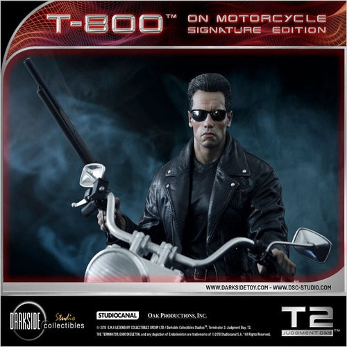 Terminator 2 statuette T-800 On Motorcycle Limited Signature Edition 70 cm
