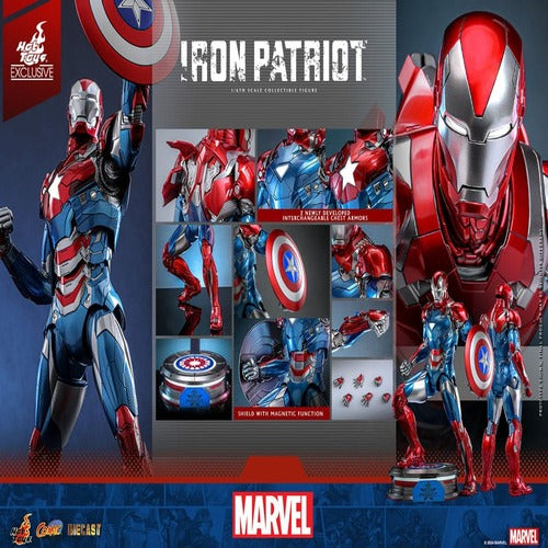 Marvel figurine Comic Masterpiece Diecast 1/6 Iron Patriot Hot Toys Exclusive 32 cm