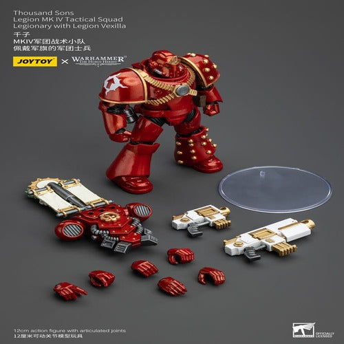 Warhammer The Horus Heresy figurine 1/18 Thousand Sons Legion MK IV Tactical Squad Legionary with Legion Vexilla 12 cm