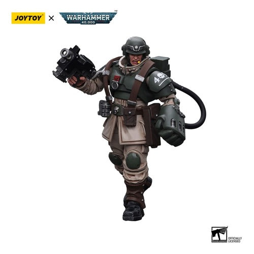 Warhammer 40k figurine 1/18 Astra Militarum Cadian Command Squad Veteran Sergeant with Power Fist 12 cm